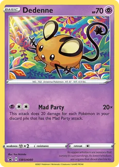 Dedenne #SWSH080, Shining Fates Mad Party Pin Collection