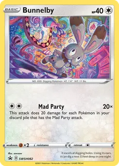 Bunnelby #SWSH082, Shining Fates Mad Party Pin Collection