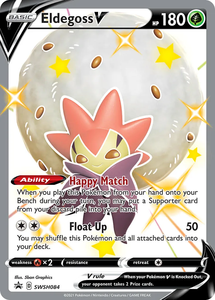 Eldegoss V #SWSH084, SWSH Black Star Promos Shining Fates Tins-Jumbo