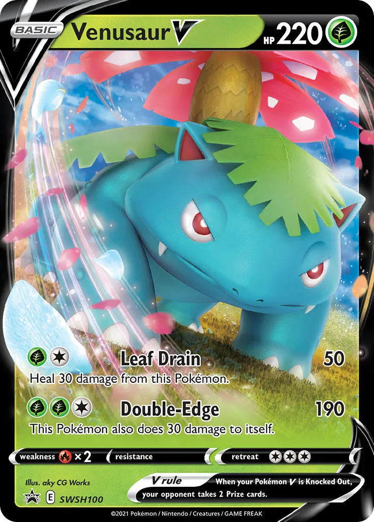 Venusaur V #SWSH100, SWSH Black Star Promos Venusaur V Battle Deck