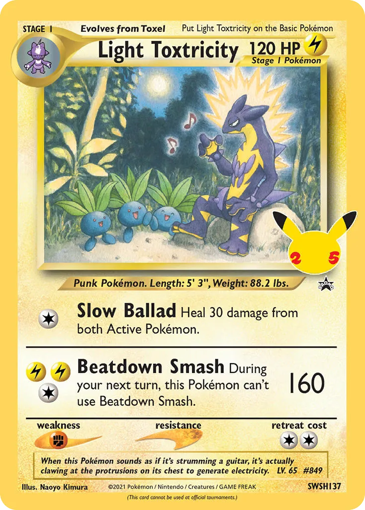 Light Toxtricity #SWSH137, SWSH Black Star Promos Celebrations Prime Collection-Jumbo