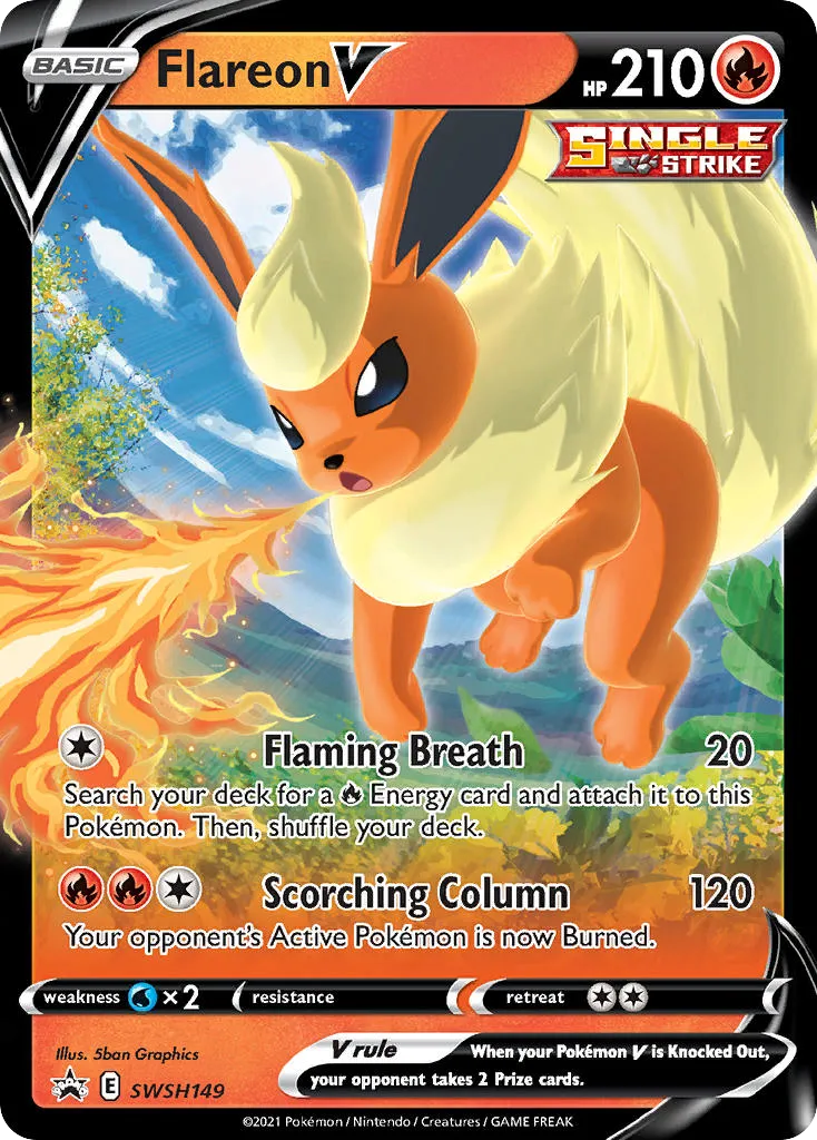 Flareon V #SWSH149, SWSH Black Star Promos Eevee Evolutions Tins