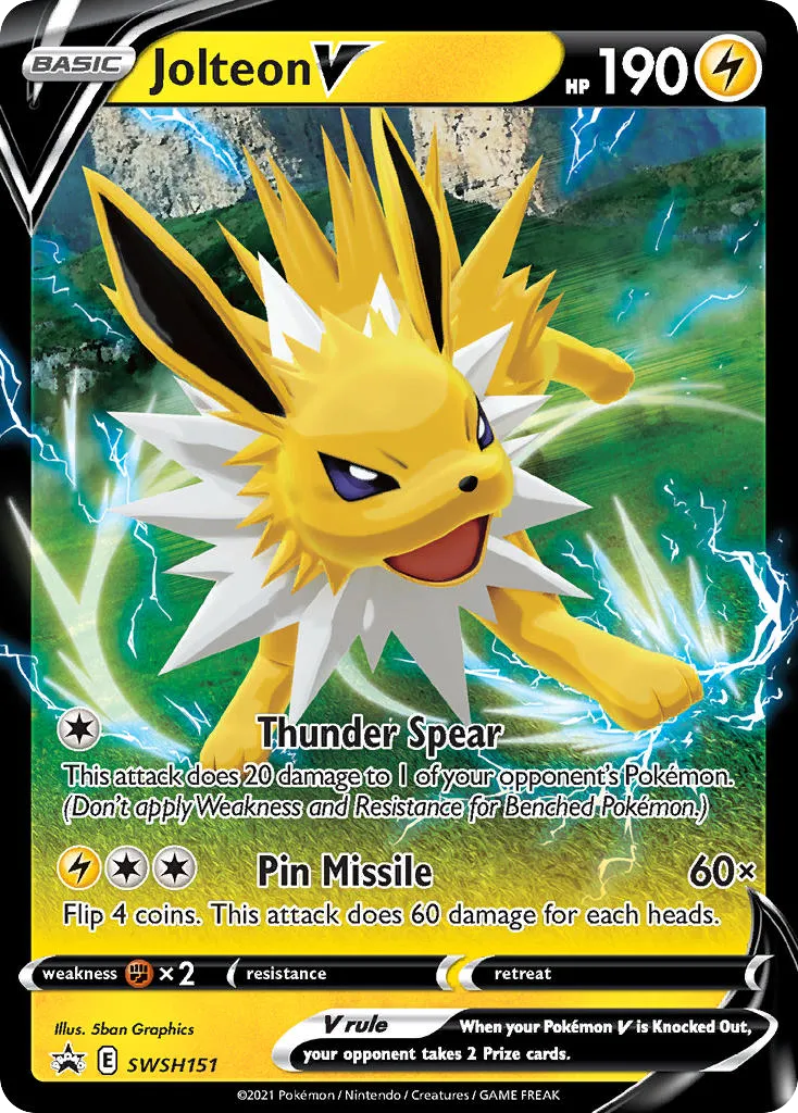 Jolteon V #SWSH151, SWSH Black Star Promos Eevee Evolutions Tins