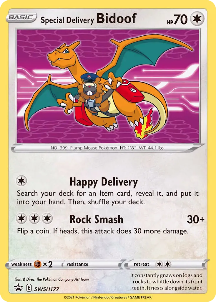 Special Delivery Bidoof #SWSH177, SWSH Black Star Promos Bidoof Day