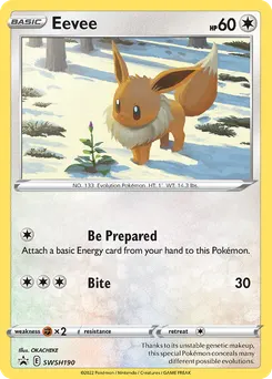 Eevee #SWSH190, Brilliant Stars Single Pack Blisters