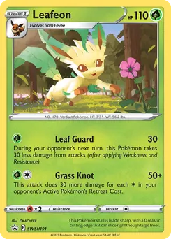 Leafeon #SWSH191, Brilliant Stars Three Pack Blisters