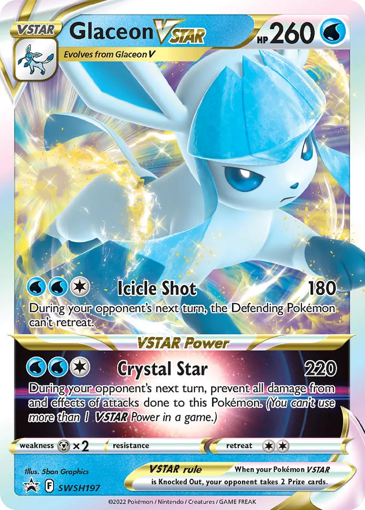 Glaceon VSTAR #SWSH197, SWSH Black Star Promos Glaceon Vmax Premium Collection-Jumbo