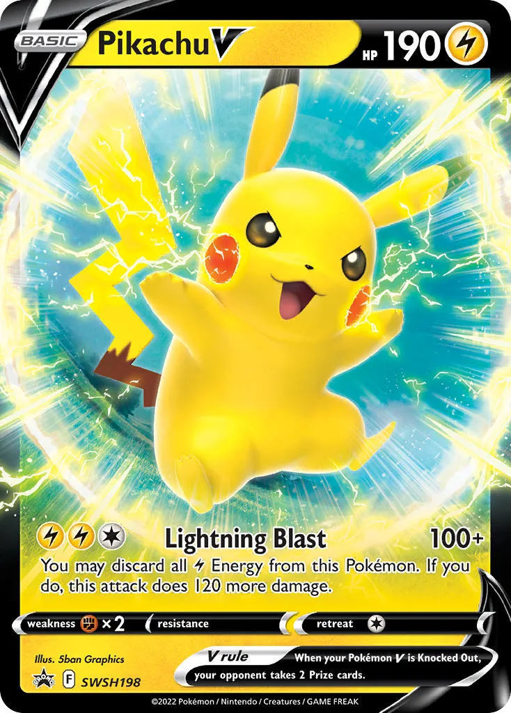 Pikachu V #SWSH198, SWSH Black Star Promos Pikachu V Box-Jumbo