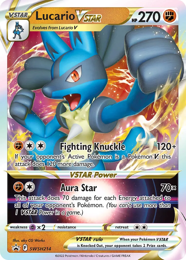 Lucario VSTAR #SWSH214, SWSH Black Star Promos Lucario Vstar Premium Collection
