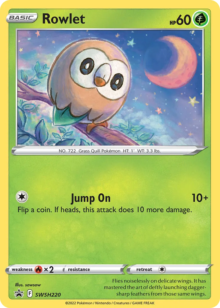 Rowlet #SWSH220, SWSH Black Star Promos Collector Chest-Cosmos