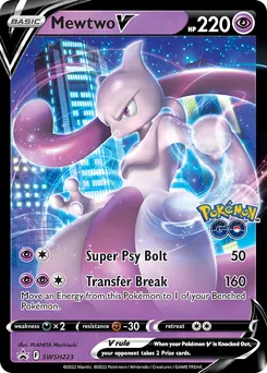 Mewtwo V #SWSH223, Pokemon Go V Battle Deck