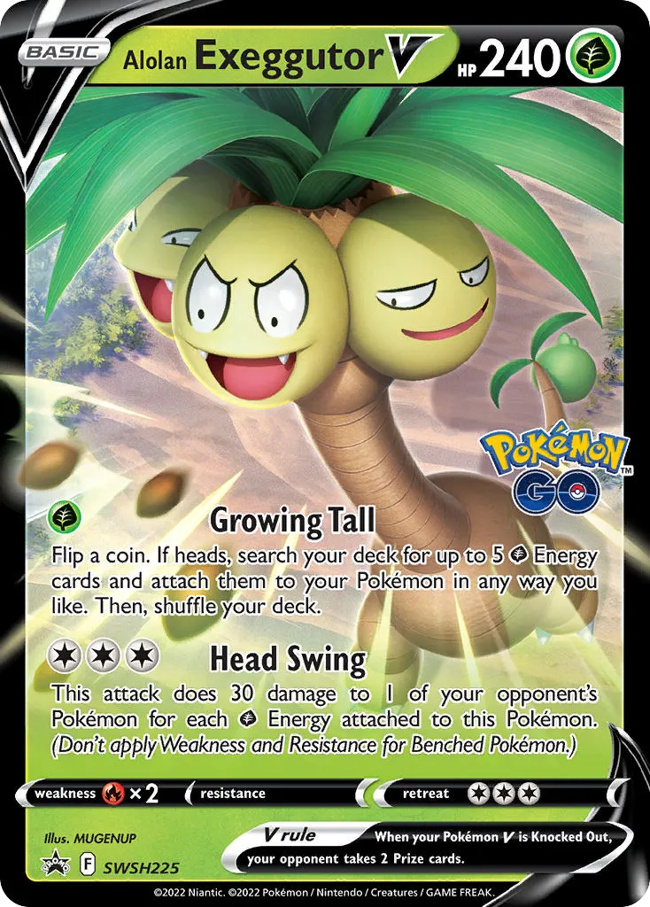 Alolan Exeggutor V #SWSH225, SWSH Black Star Promos Pokemon Go Collection-Alolan Exeggutor V
