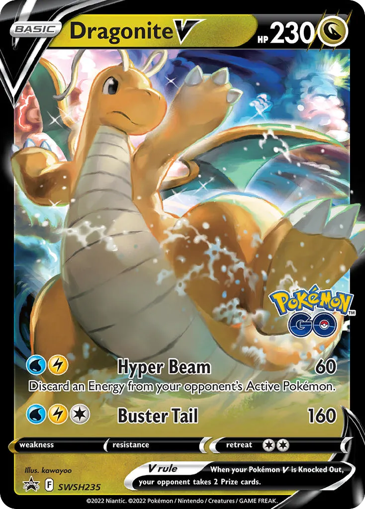 Dragonite V #SWSH235, SWSH Black Star Promos Pokemon Go Premier Deck Holder Collection