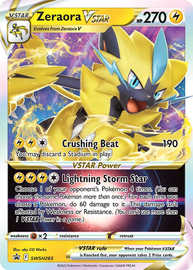 Zeraora VSTAR #SWSH265, SWSH Black Star Promos Zeraora Vmax & Vstar Battle Box