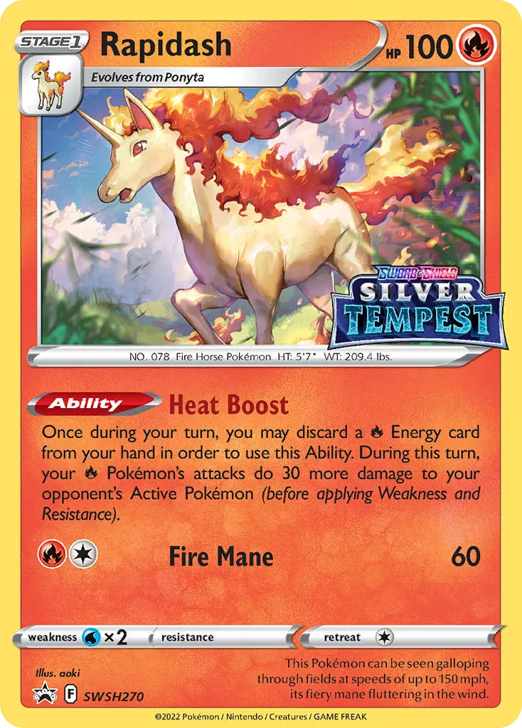 Rapidash #SWSH270, SWSH Black Star Promos Prerelease-Staff
