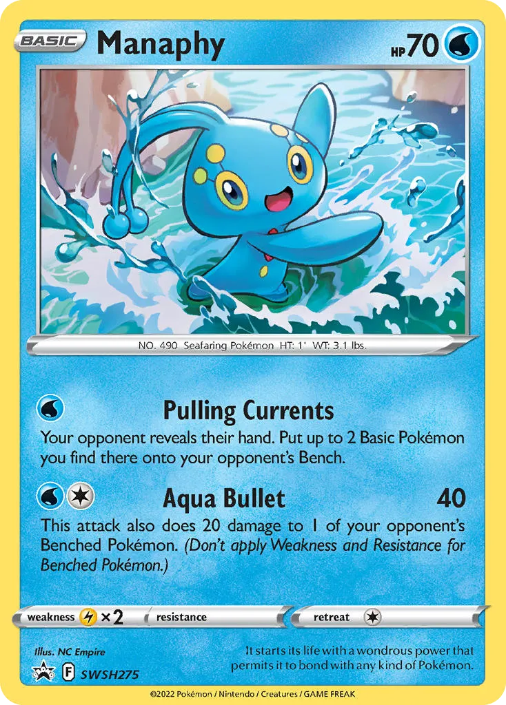 Manaphy #SWSH275, SWSH Black Star Promos Silver Tempest Three Pack Blisters