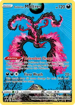 Galarian Moltres #SWSH284, Crown Zenith Tins