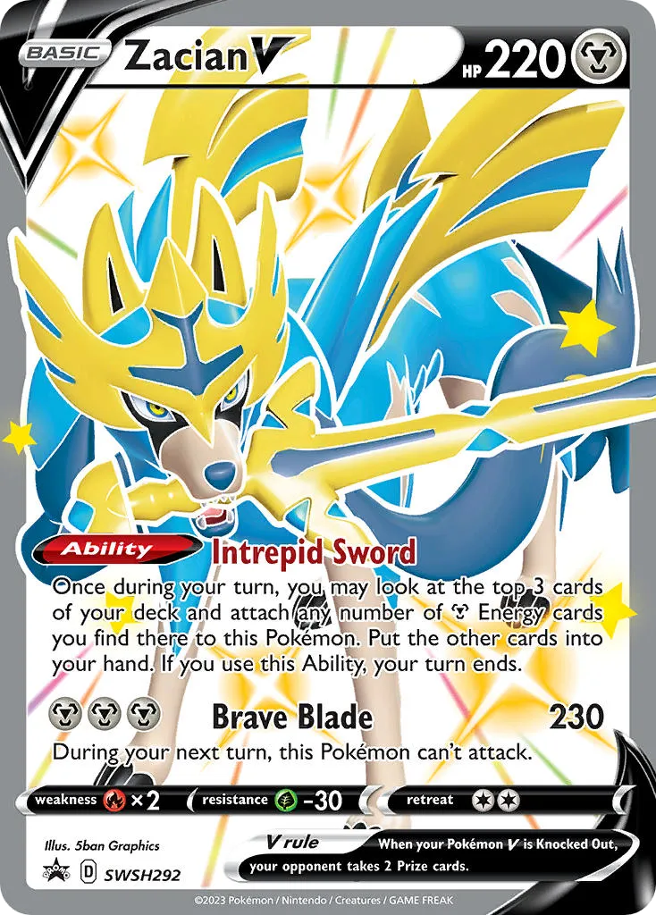 Zacian V #SWSH292, SWSH Black Star Promos Crown Zenith Premium Figure Collection