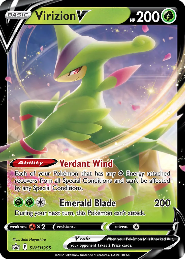 Virizion V #SWSH295, SWSH Black Star Promos Virizion V Box-Jumbo