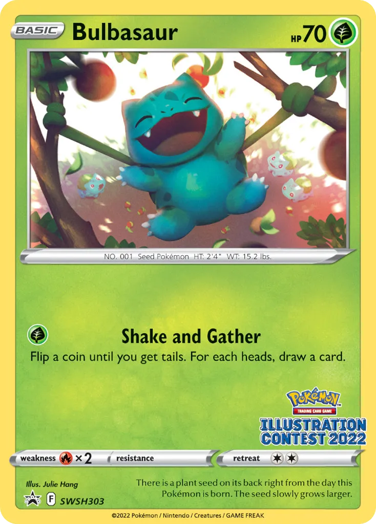Bulbasaur #SWSH303, SWSH Black Star Promos Illustration Contest 2022