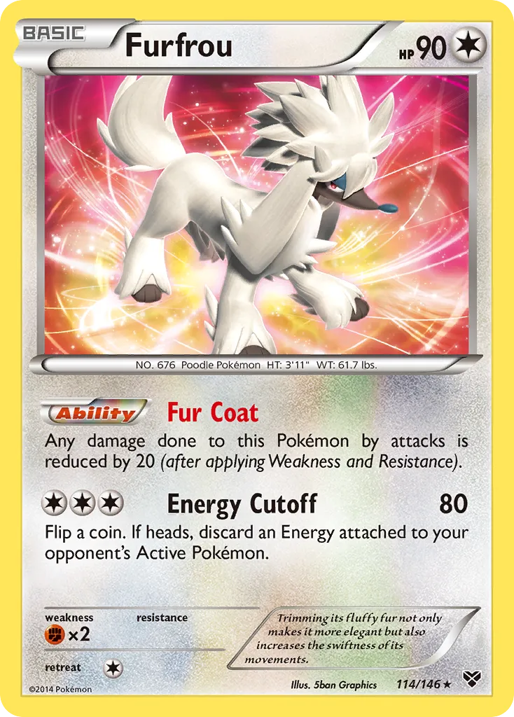 Furfrou #114, XY Primal Clash Three Pack Blister