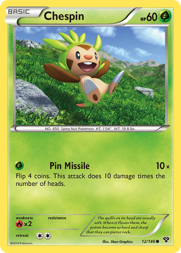 Chespin #12, XY Reverse Foil