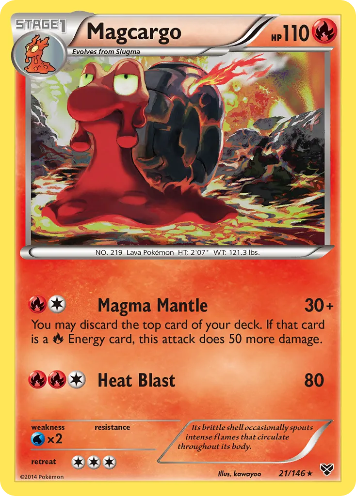 Magcargo #21, XY Reverse Foil