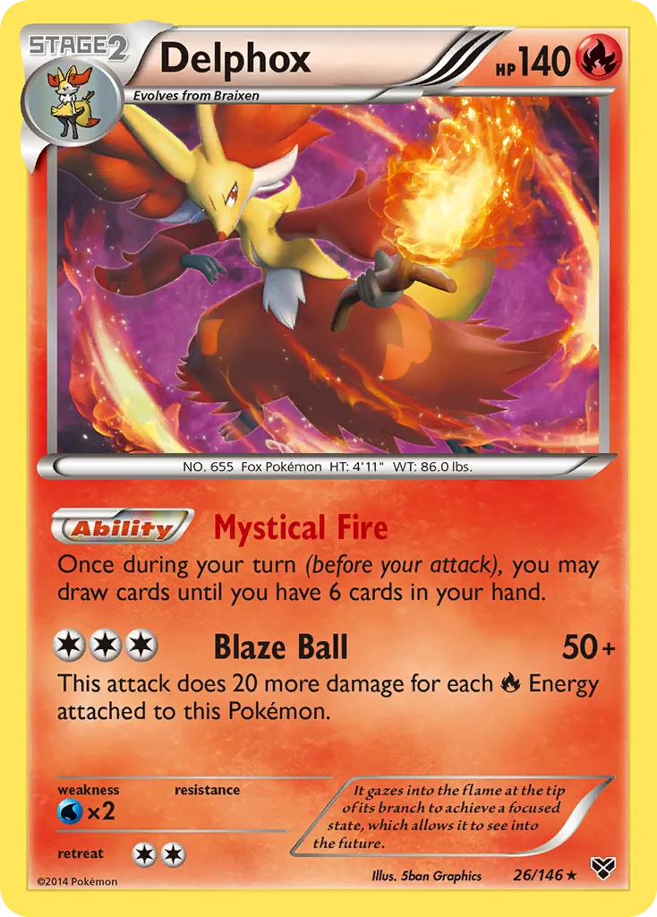Delphox #26, XY Reverse Foil
