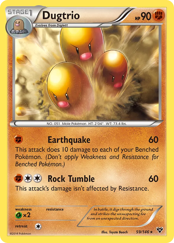 Dugtrio #59, XY Reverse Foil