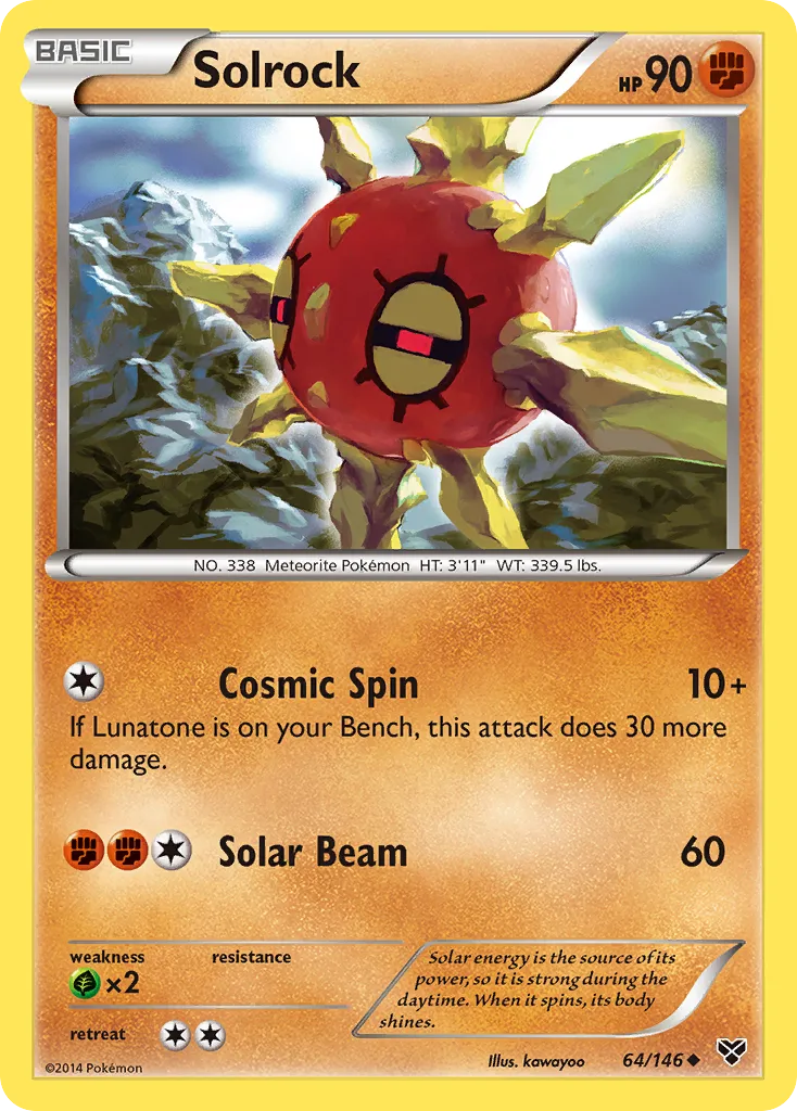 Solrock #64, XY Crosshatch-2014 1st Place Pokemon League