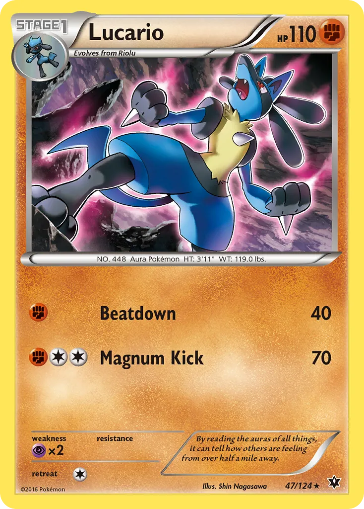 Lucario #47, Fates Collide Reverse Foil
