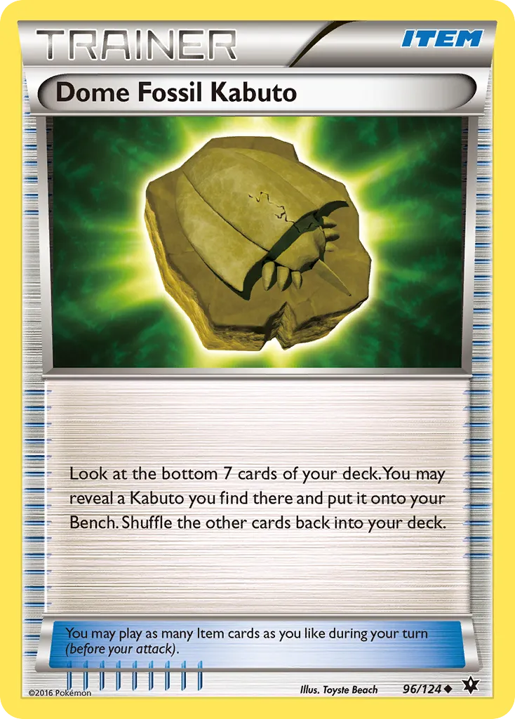Dome Fossil Kabuto #96, Fates Collide Reverse Foil