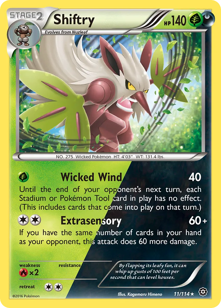 Shiftry #11, Steam Siege Reverse Foil