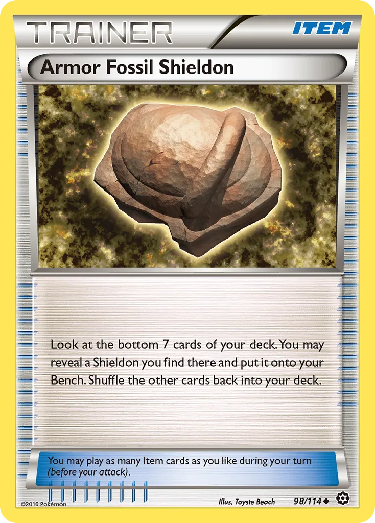 Armor Fossil Shieldon #98, Steam Siege Reverse Foil