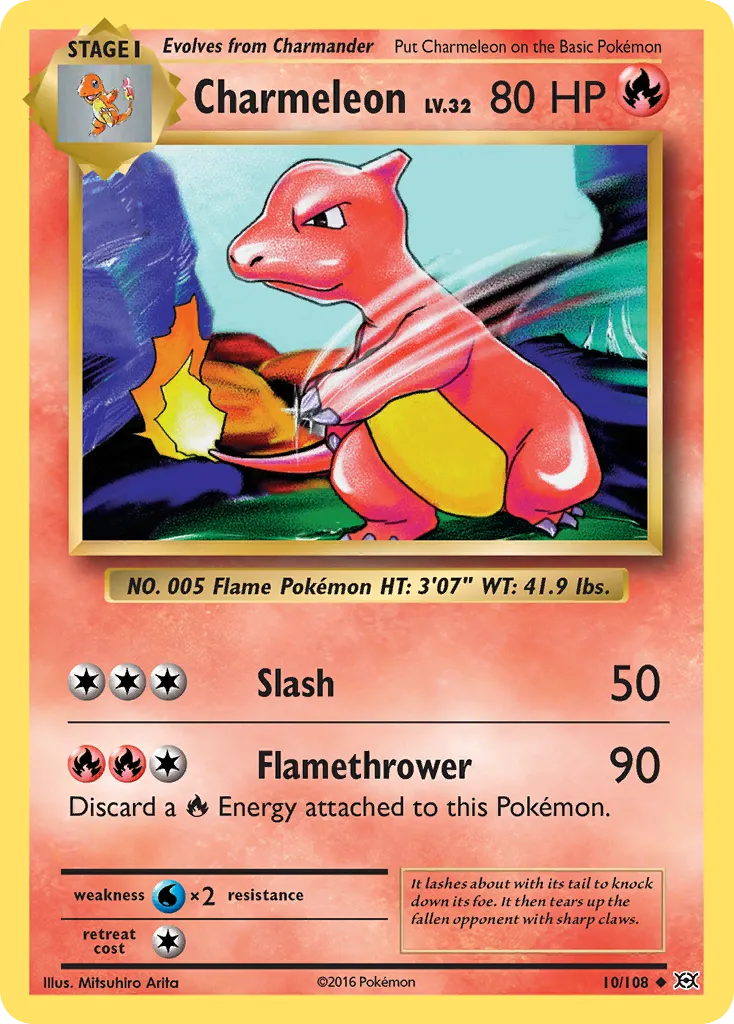 Charmeleon #10, Evolutions Reverse Foil