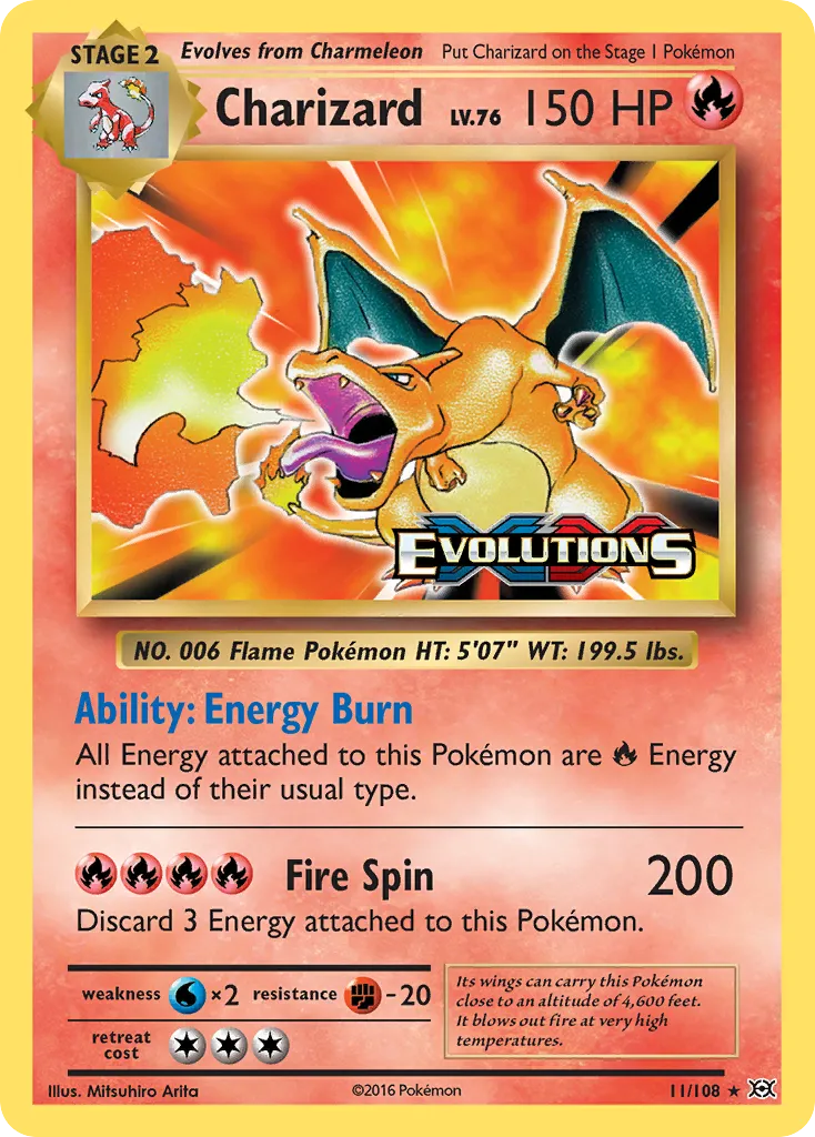 Charizard #11, Evolutions Prerelease-Staff