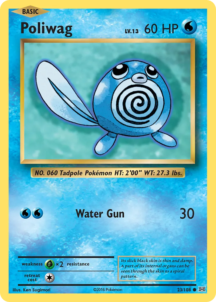Poliwag #23, Evolutions Reverse Foil