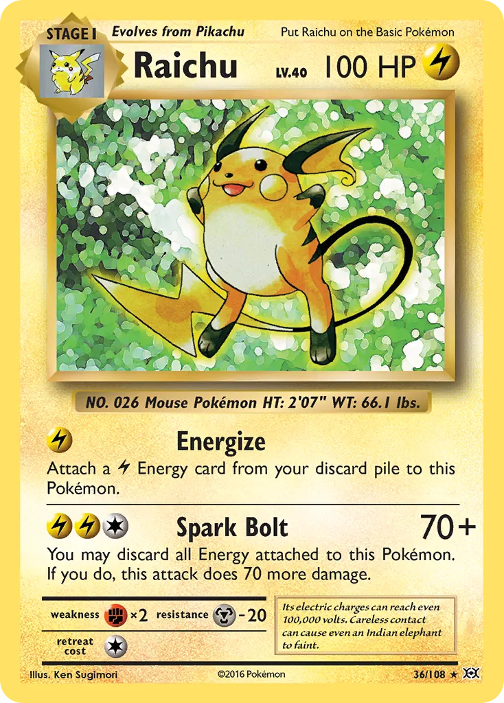 Raichu #36, Evolutions