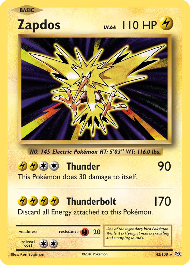 Zapdos #42, Evolutions Reverse Foil