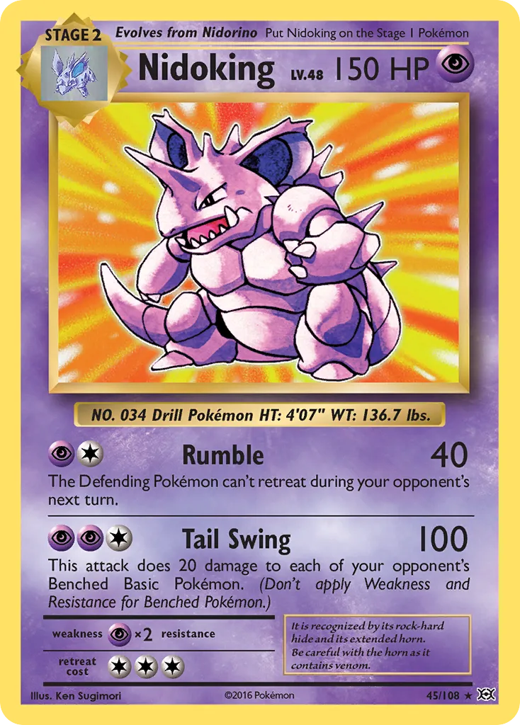 Nidoking #45, Evolutions Reverse Foil