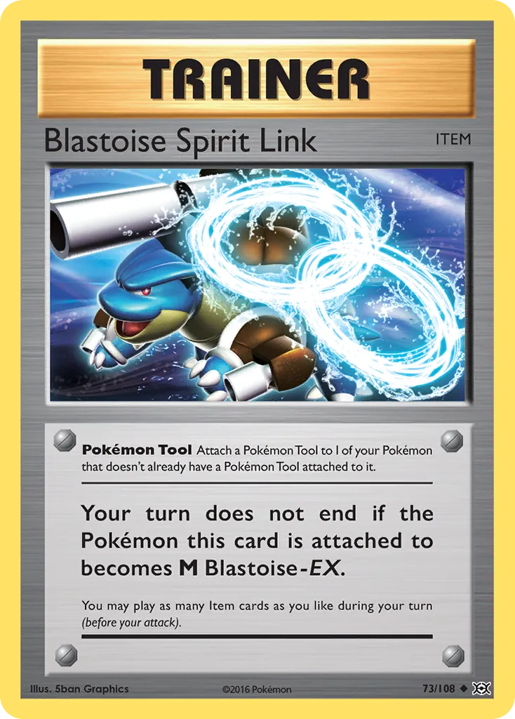 Blastoise Spirit Link #73, Evolutions Reverse Foil