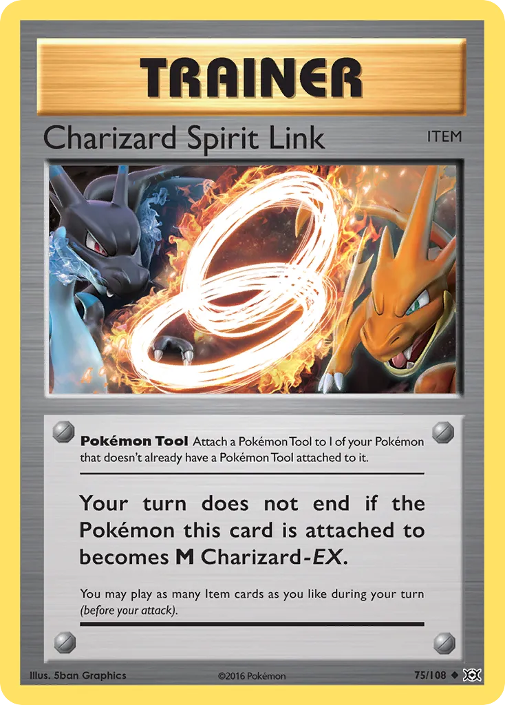 Charizard Spirit Link #75, Evolutions Reverse Foil