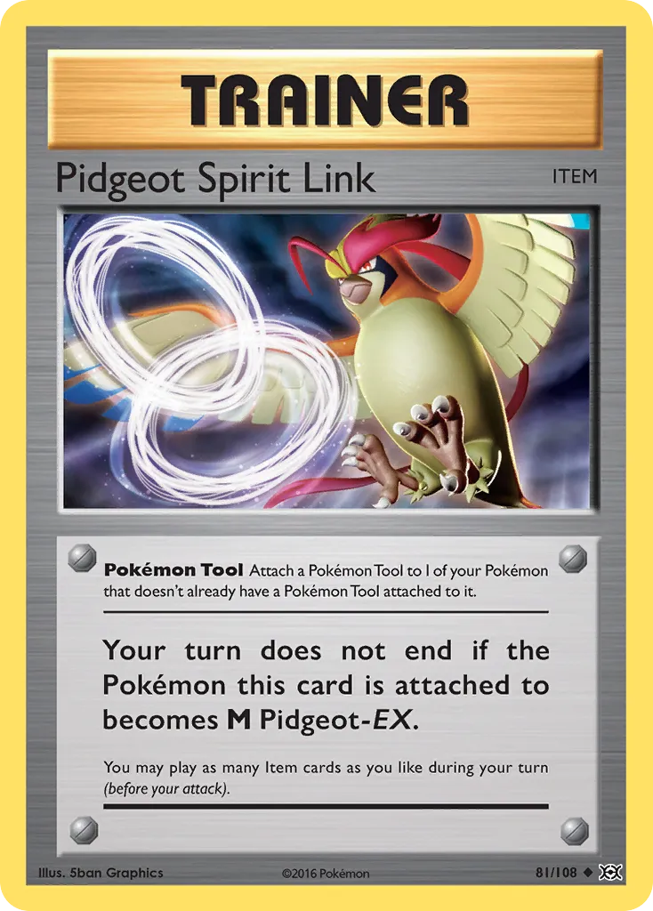 Pidgeot Spirit Link #81, Evolutions Reverse Foil