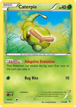 Caterpie #1, Reverse Foil