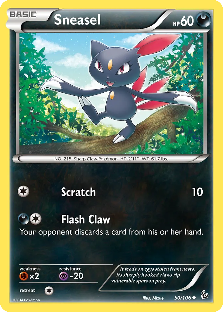 Sneasel #50, Flashfire Reverse Foil
