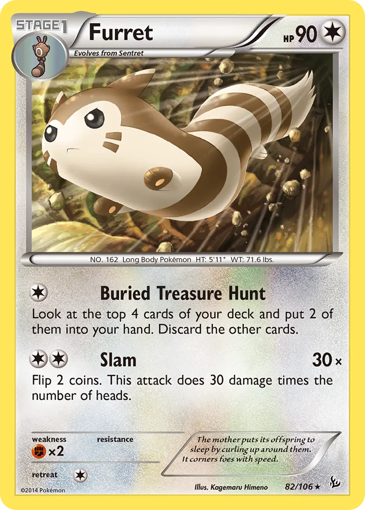 Furret #82, Flashfire Reverse Foil