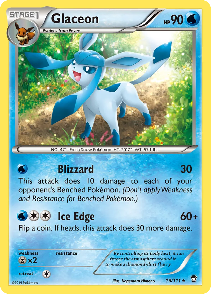 Glaceon #19, Furious Fists Reverse Foil