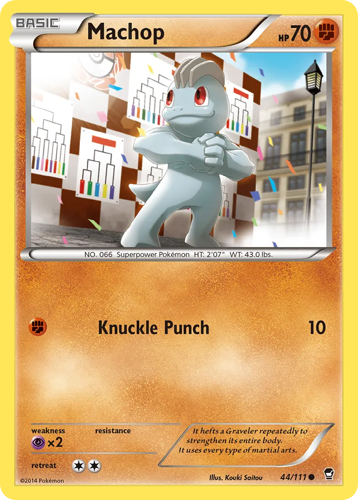 Machop #44, Furious Fists Reverse Foil