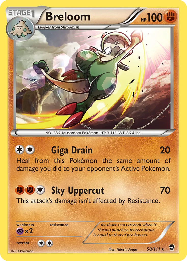 Breloom #50, Furious Fists Reverse Foil