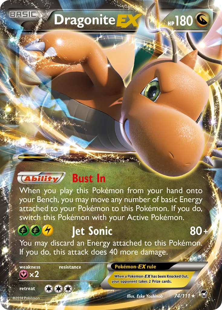 Dragonite-EX #74, Furious Fists 2016 Dragonite EX Box-Jumbo